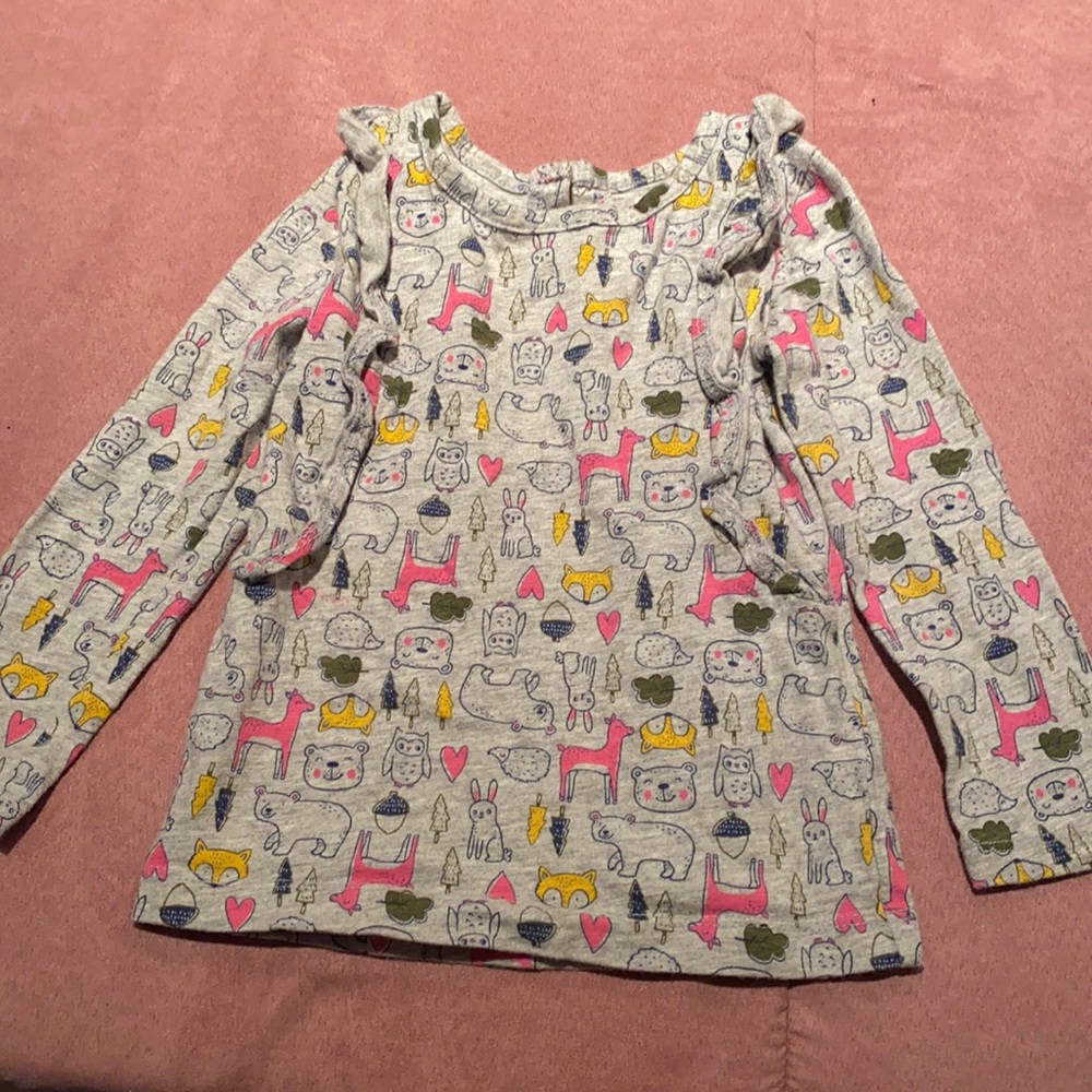 *3 for 9* Long sleeve woodland animal shirt